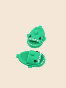 1 双可爱卡通鲨鱼风格 BJD 娃娃家居拖鞋，微型模型（男女通用，不分左右）