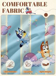 Bluey Set de funda nórdica de 2/3 piezas de Bluey, conjunto de ropa de cama, conjunto de funda de edredón amigable con la piel, conjunto de funda de edredón estilo de dibujos animados, conjunto de ropa de cama suave y cómoda para el dormitorio, con cierre de cremallera, ataduras en las esquinas, transpirable, ligero y suave como la seda, adecuado para todas las estaciones, para cama individual/queen/king, 1 pieza de funda nórdica y 2/1 pieza de funda de almohada, regalo perfecto para vacaciones