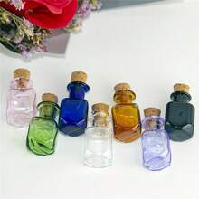 Mini Glass Colorful Bottles Rectangular Cute Bottles With Cork Stoppers Small Bottles Gift Small Jars Small Bottles Mixed 7 Colors - 7 Items - View 5
