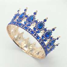 1pc Luxury Diamond Crystal Princess Bridal Crown,Shining Round Headpiece For Women,For Birthday Wedding Party Exquisite Elegant Women Decoration Crown Headpiece