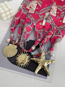 1 peça Moda Luz Luxo Simples Verão Liga Sol Pingente Tecido Torção Colar Senhoras Casal Irmãs Casal Jóias Presentes, Adequado Para Encontros Diários Feriado Praia Festa de Aniversário Férias Desgaste