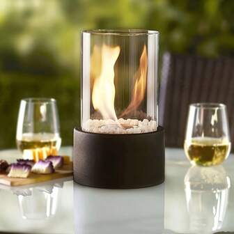Rustieke, vintage tafelhaard - draagbare alcoholkachel voor binnen- en buitendecoratie, metalen constructie met natuurlijke ventilatie