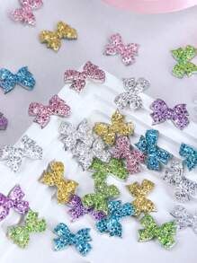 30PCS Kawaii Bow Nail Charms Nail Parts Y2K Romantic Gentle Simple Style Bows Nail Supplies Accessories For DIY Women's Nail Salon Design Decoration