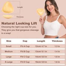 SNOWY Sticky Inserts Bra - Instant Boost Sticky Inserts By SNOWY Reusable Invisible Chest Pad, Soft Comfortable Silicone Chest Pad, Women's Lingerie Accessories For Daily Wear Gift  Adhesive Bra Pads Push Up Breast Enhancers Pads, Reusable Padded Ultra Instant Lift Inserts For Sports Bra Swimsuit Halloween Gift - 摩卡棕 - 查看 3