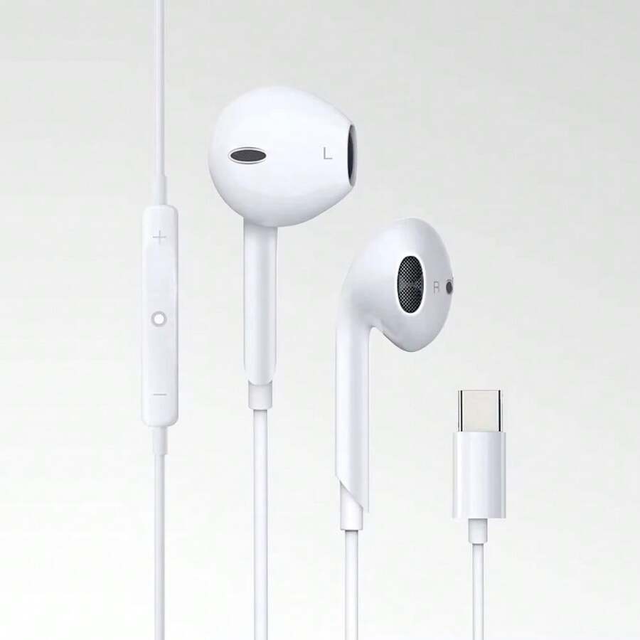 Écouteurs intra-auriculaires filaires Klack avec connecteur Type-C - Expédition depuis l'Espagne - Blanc - Voir 1
