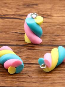 5 Stücke, 20mm digitale bunte Eiswaffel Anhänger. Geeignet für Frauen zum Herstellen von Ohrringen, Halsketten, Armbändern, Haarschmuck. Schlüsselanhänger-Charm. DIY Charm Anhänger. DIY Schmuckherstellung Zubehör.