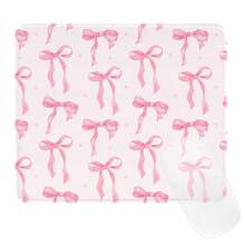 Cute Pink Polka Dot Bow Tie Mouse Pad, Waterproof Fabric Surface Mouse Pad, Non-Slip Rubber Base Funny Computer Mouse Pad, Small Mouse Pad Desktop Accessory - Pink - View 2