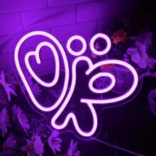 USB Powered Dimmable Olivia LED Neon Art Sign - High-Quality Metal Purple Wall-Mounted Decor With Switch Control, Multipurpose Room Accent, Noiseless Operation, Includes Mounting Kit