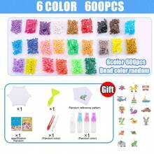 Set creativo di 600/1000/1500/2400 perline a fusione magiche fatte a mano per fai da te e artigianato, giocattolo sensoriale con perline appiccicose, con accessori