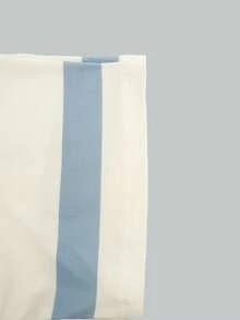 Áo thun sọc tay ngắn dáng rộng phong cách Hàn Quốc trẻ trung, xuân hè - Màu xanh lam - Xem 5