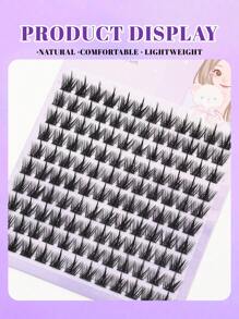 120 Stücke Wimpernbüschel, DIY Wimpernverlängerung Büschelwimpern, Flauschige individuell anzubringende Kunstwimpern, C-Krümmung, 11-13 mm Länge