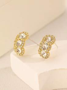 Minimalist Asymmetrical Silver Piece C-Shaped Hoop Earrings For Women, Versatile