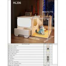 Cat Cage With Litter Box, Indoor Home Cat Condo, All-In-One Cat Bed, Litter Box, Cat Furniture For Apartment