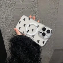 Teléfono Un teléfono magnético que permite la carga inalámbrica, con un diseño de lazo simple y vibrante adecuado, compatible con los modelos 16 Pro, 15, 14, 13, 12 y 11. - Blanco - Ver 2