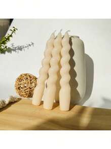 1 Box 3 Stück spiralige Taper Kerzen, 20 cm Länge, Bodendurchmesser 2 cm, 6 Stunden Brenndauer, unparfümiert, tropffrei, verjüngt, für Dinnerpartys und Hochzeitsdekoration