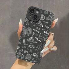 Phone Case: Western Cowboys Aesthetic Howdy Protective Dark Red Phone Case Pupil Shadow For IPhone 16 11 15 14 13 12 Pro Max XR Plus Cases Birthday Christmas Gifts For Women Men Unique,Suitable For IPhone17 Air - 黑色 - 查看 5