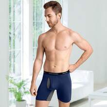 IGOLUMON Boxer Hombre 6 Piezas Calzones De Hombre Transpirables Boxer Hombre Bambu Ropa Interior Hombre Boxer Deportivos Hombre con Bragueta - 2*negro 2*gris 2*azul marino - Ver 3