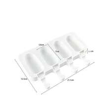 Forma De Sorvete Material Silicone Para 3 OU 4 Picolé Formato Lisa Com 50 Palitos