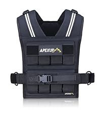 Chaleco con peso ajustable TANWEERDDJWINC APEXUP para hombres de 20 lb/30 lb/40 lb con rayas reflectantes, chaleco con peso para mujer para entrenamiento de fuerza, correr, caminar - 30 libras - Ver 5