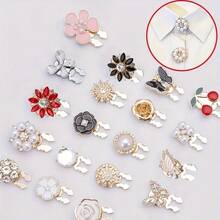 2pcs Luxury French Style Women Shirt Cufflinks - Sparkling Cubic Zirconia Jewelry, Pearl Inlaid Cuff Links, Fashion Accessory - Suitable For Formal Dresses, Tuxedos, And Casual Outfits - Precise Sizing, No Assembly Required - Perfect Gift For Her - Multicolor - View 13