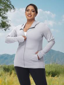 2025 Plus Size Women's Simple Daily Regular Long Sleeve Jacket Sun Protection Clothing