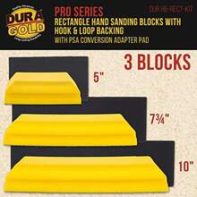 DuraGold Pro Series Rectangle Sanding Block Kit With 3 Blocks 5 73 4 10 Auto Paint Prep For Woodworking - As Pic - View 2