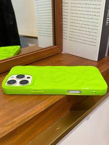 Y2K 美学风格创意 3D 封面波浪陨石纹理多巴胺彩色手机壳,皱纹纹理亮面绿色 TPU 防震手机软壳,兼容 16 Pro Max、15、13、 16、 14、 16 Plus - 綠色 - 查看 9