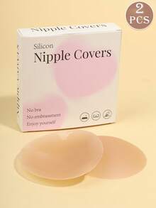 TSLBNRIO 2/4 件固体硅胶乳贴，无粘合剂，隐形，薄型胸罩，适用于连衣裙、泳衣、胸罩、露背、无肩带，可重复使用和清洗