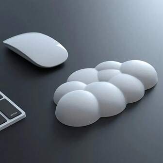 Cloud-musmatta, handledsstöd och handledsstöd för tangentbord, ergonomisk design för skrivning, handledsstöd i minnesskum, PU-konstläder, muggunderlägg, lätta skrivbordshandledsstöd i gel