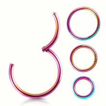 1-4 Pcs Stainless Steel Seamless Nose Rings/Piercing Jewelry, 6/8/10/12mm Twisted Unisex Punk Closed Hoop Earrings