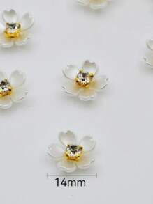 100/50/30pcs 14mm Purple Robe Flower With Gold Bottom Claw Crystal Resin Flower, For Clothing Decoration, Handicraft Gifts, DIY Arts & Crafts