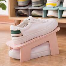 1 Peça Prateleira de Sapatos Minimalista, Organizador de Armazenamento de Sapatos de Dobragem Fácil, Prateleira de Sapatos Ajustável de 2 Andares Tudo em Um