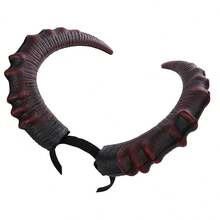 1 pieza, Diadema con cuernos de diablo rojos, diadema grande de cuernos de diablo para cosplay de Halloween, material de PU, diadema de cuernos de diablo para juego de roles de Halloween
