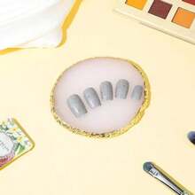 Resin Nail Art Palette, Nail Polish Palette Nail Painting Mixed Color Palette Gilded Edge Nail Art Color Mixing Tray DIY Nail Gel Makeup Display Board Pallet For Nail Art - trắng - Xem 4