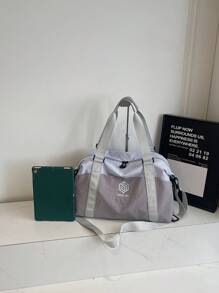 NingJia 女士大容量旅行包时尚拼色多功能通勤收纳包干湿分离运动健身包