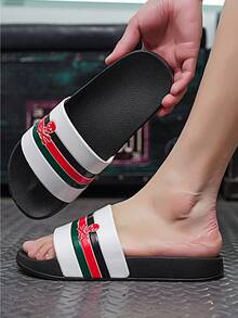 四季室内家居拖鞋，休闲时尚拖鞋，泡沫拖鞋，柔软舒适，情侣拖鞋，室内浴室拖鞋，户外休闲沙滩拖鞋，泳池拖鞋，运动拖鞋，一脚蹬凉鞋 - 白色 - 查看 5