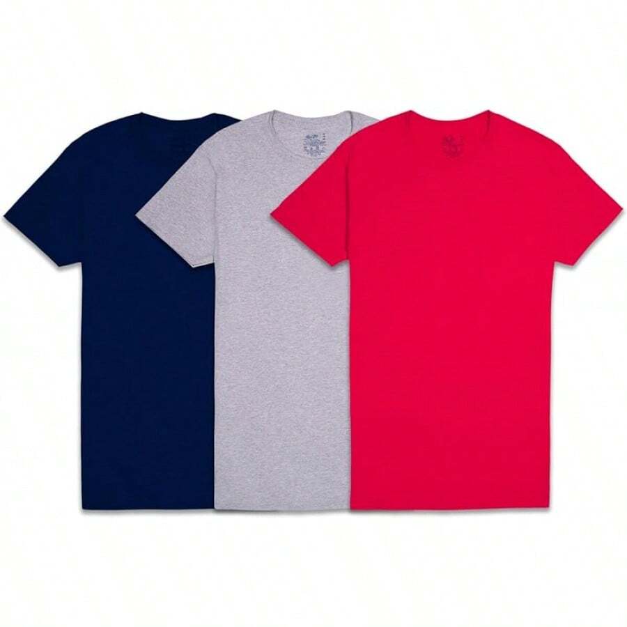 Men's Crew Tee Undershirts, Wicking,, Big & Tall Available - Warna Dapat Bervariasi - Paket 3 - View 1