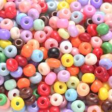 398 Stücke 6*3mm bunte Glasperlen, einfarbige lose Perlen geeignet für DIY Quasten, Schmuckherstellung, Armbänder, Halsketten