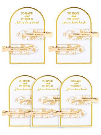 10PCS/5 Cards Gold Bridesmaid Anti-Wrinkle Hairpins, Non-Bending Hairpins, Girls Traceless Hairpins, Glitter Bridesmaid Hairpins, Hair Styling Clips, Bridesmaid Hair Bunches And Hair Bunches Gifts - Suitable For Bridesmaid Gifts, Proposal Boxes, Wedding Parties, Valentine's Day, Thanksgiving, Mother's Day Gifts