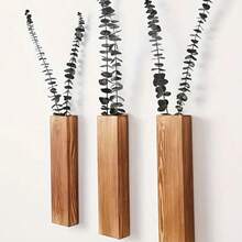 1pc/2pcs Wooden Wall-Mounted Vase For Dried Flowers Decor, Suitable For Bedroom & Living Room - Modern Farmhouse Style, 4-Tier Wall Hanging Dried Flower Rack, Wooden Home Decor Flower Pot Holder - Apricot - View 4