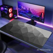 1pc 20*24cm/30*60cm/40*70cm Black & Gray Geometric Minimalist Mouse Pad, Non-Slip Gaming/Work Mouse Mat, Desk Protector Suitable For Students, Leisure Gaming, Office Work, Desktop Accessories,For School Supplies,Back To School Gaming Mouse Pad - Dark Grey - View 9
