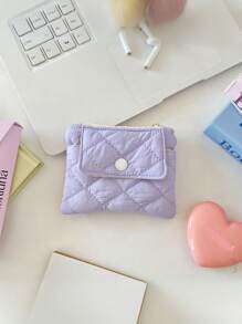 Gesteppte diamantförmige Gitter Münzbörse mit Druckknopf, Kartentasche, Dokumententasche, Multifunktions-Finishing-Tasche für Frauen-Geldbörse, Mini-Geldbörse, Geldbörse, Reisegeldbörs, Münzbörse, Handgelenktasche