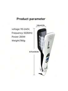 UKLISS Alisador de cabello con vapor de nano titanio y cerámica con pantalla LCD digital, 5 ajustes de calor, bloqueo automático de temperatura, peine desmontable, alisado y rizado del cabello con vapor, adecuado para estudiantes, vacaciones y viajes
