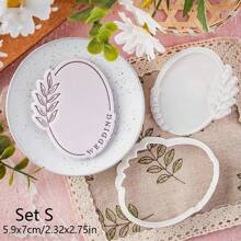 Leaf Pattern Cookie Cutter DIY Birthday Fondant Biscuit Mold Baby Shower Party Cookies Embossing Mould Dessert DIY Decor Tools Wedding Party Birthday Cake Mold