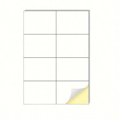 20 ark A4 297 x 210 mm ark, självhäftande etiketter för flera ändamål, utskrivbara vita klistermärken för laser-/bläckstråleskrivare, etikettstorlek vit, 1/2/4/8 etiketter per A4-ark, skolmaterial, tillbaka till skolan