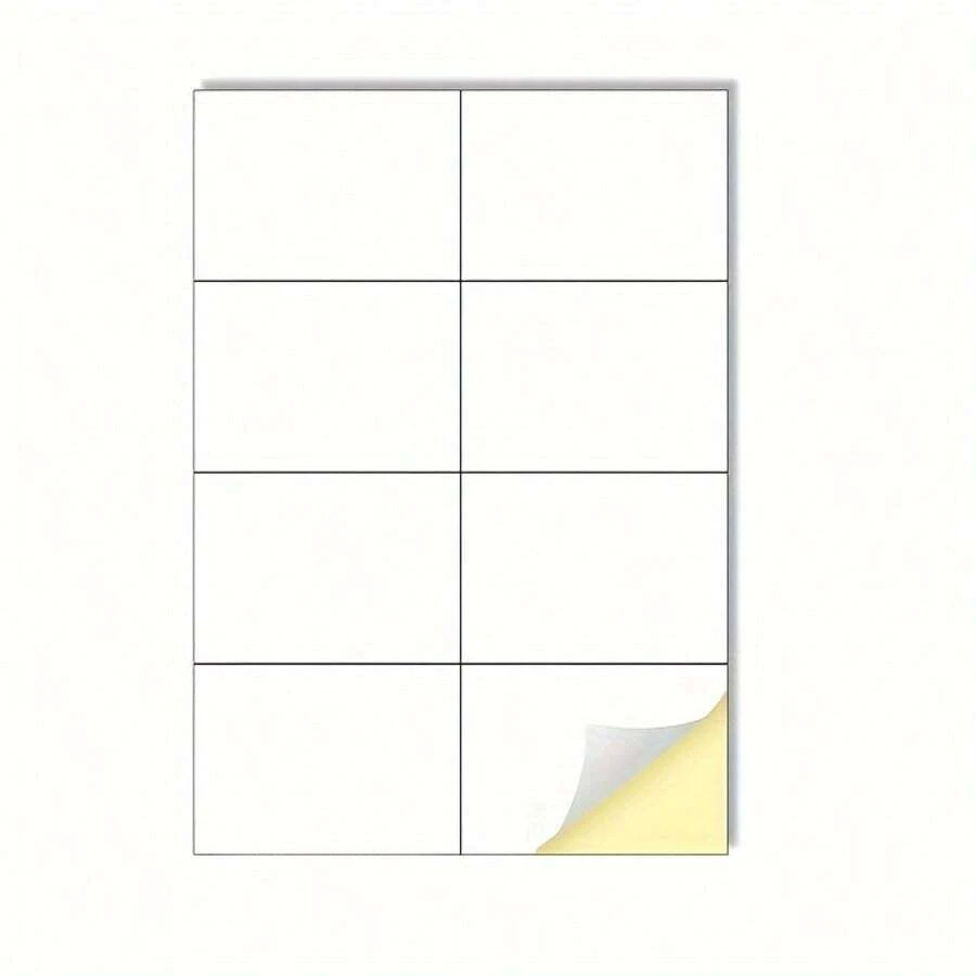 20 张 A4 297 X 210 毫米纸张，自粘多用途标签，可打印白色贴纸标签，适用于激光/喷墨打印机贴纸尺寸白色，每张 A4 纸可贴 1/2/4/8 个标签，学校用品，返校