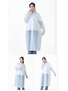 1 件加厚防水 EVA 徒步雨披，多用途男女通用透明雨披，露营、徒步防水背包雨罩 - 白色 - 查看 6