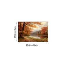 1 pieza Cuadro de arte de pared de paisaje de otoño vintage con impresión de hojas de arce, pintura al óleo de bosque con ambiente otoñal, póster rústico de decoración de otoño para sala de estar, dormitorio o decoración de habitación de estudiante, regalo para ella, sin marco o con marco - Multicolor - Ver 9