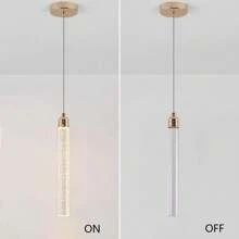 Lampada a sospensione LED moderna dimmerabile e regolabile, a 3 colori, con forma di bolla unica, adatta per isola di cucina, camera da letto, sala da pranzo, soggiorno, hotel, caffetteria, bar e decorazione commerciale (controllo con interruttore a parete, cambio colore con singolo tocco)