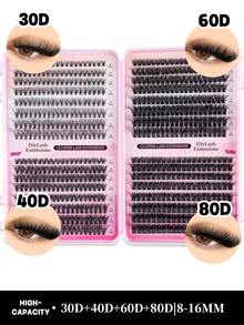 640/632 件睫毛簇 30D+40D+50D+60D+80D+100D DIY 睫毛延长仿貂睫毛 - 优质 D 卷曲自然卷曲单根睫毛簇,用于 DIY 睫毛延长 - 可重复使用、轻巧且易于粘贴睫毛簇、睫毛簇、单根睫毛、睫毛、假睫毛 - D - 查看 14